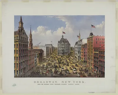 Broadway, New York. From the Western Union Telegraph Building Looking North