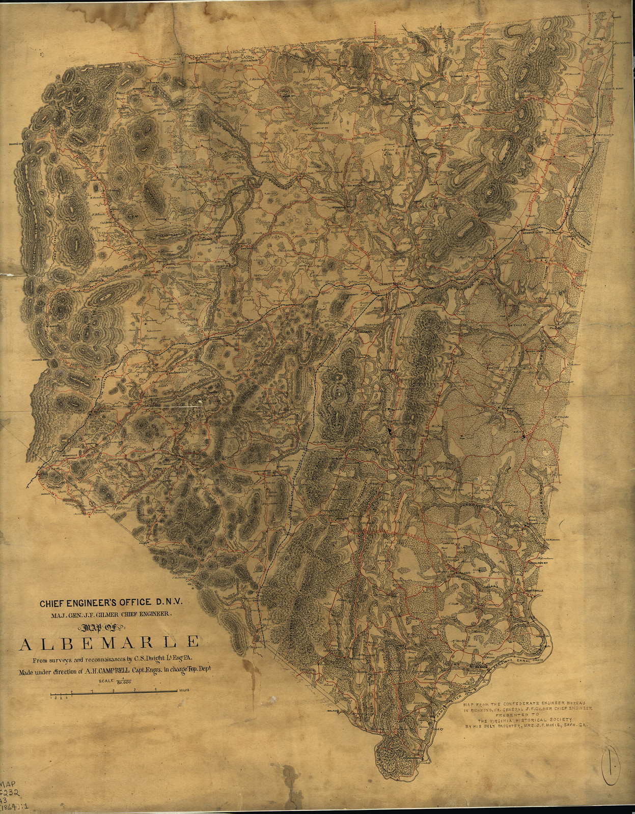 Map of Albemarle Made under the direction of — antique map