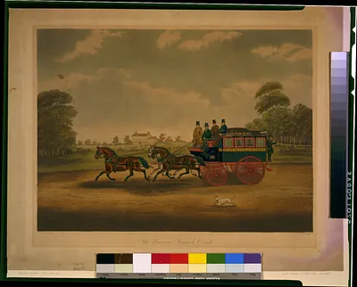 The Unicorn Norwich coach / painted by Jas. Pollard ; engraved by Chas. Hunt.