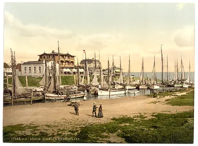 Hotels and inland harbor Busum Schleswig-Holstein Germany