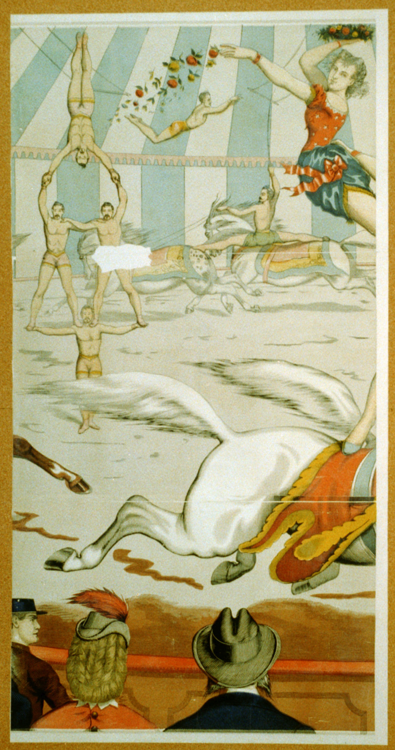 [Acrobats on horseback], Buffalo : Warren, Johnsn & Co., 1870. — vintage poster