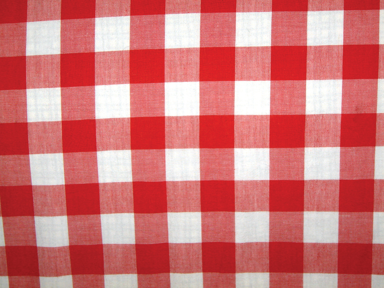 Red and white gingham checked fabric pattern — historic image