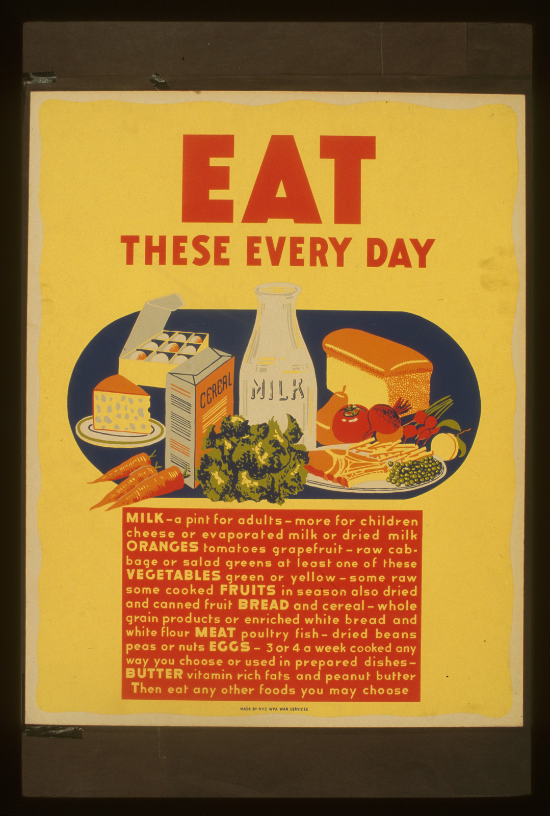 Eat these every day, 1941 — vintage poster