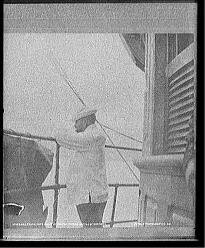 U.S.S. Texas, Capt. Philip on bridge during Battle of Santiago
