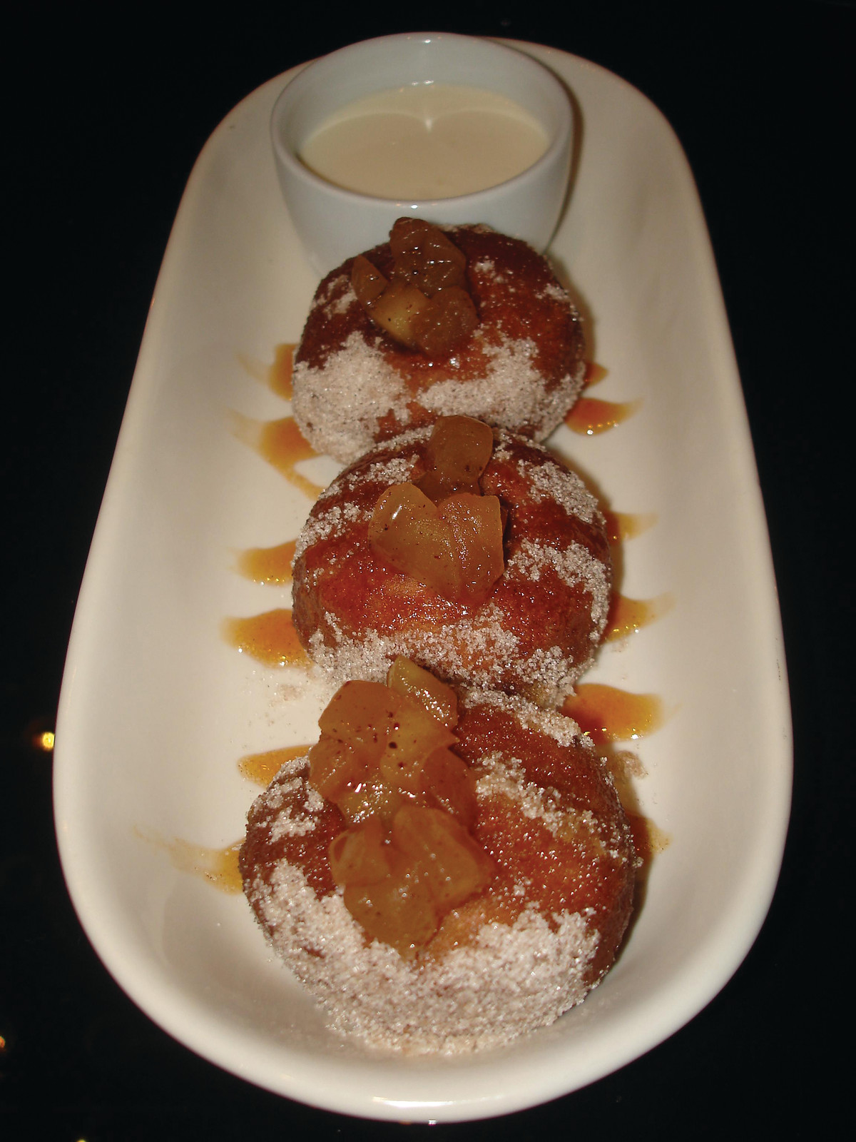 Donuts with Apple compte and apple cider reduction — historic image