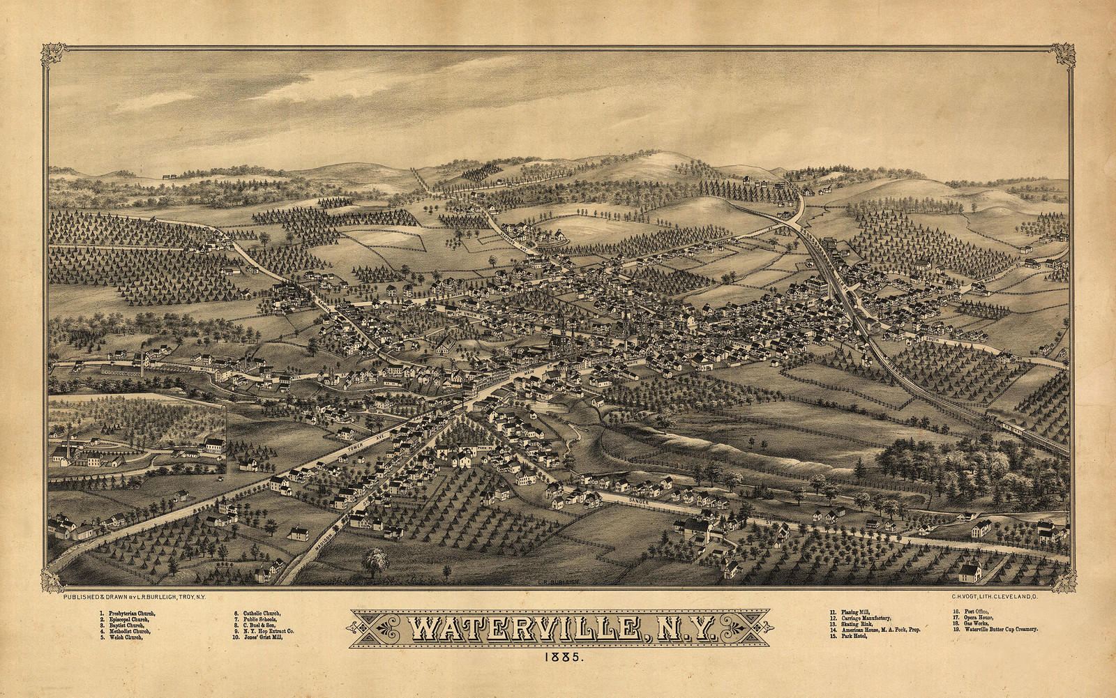 Waterville, New York, 1885, 1885 — antique map