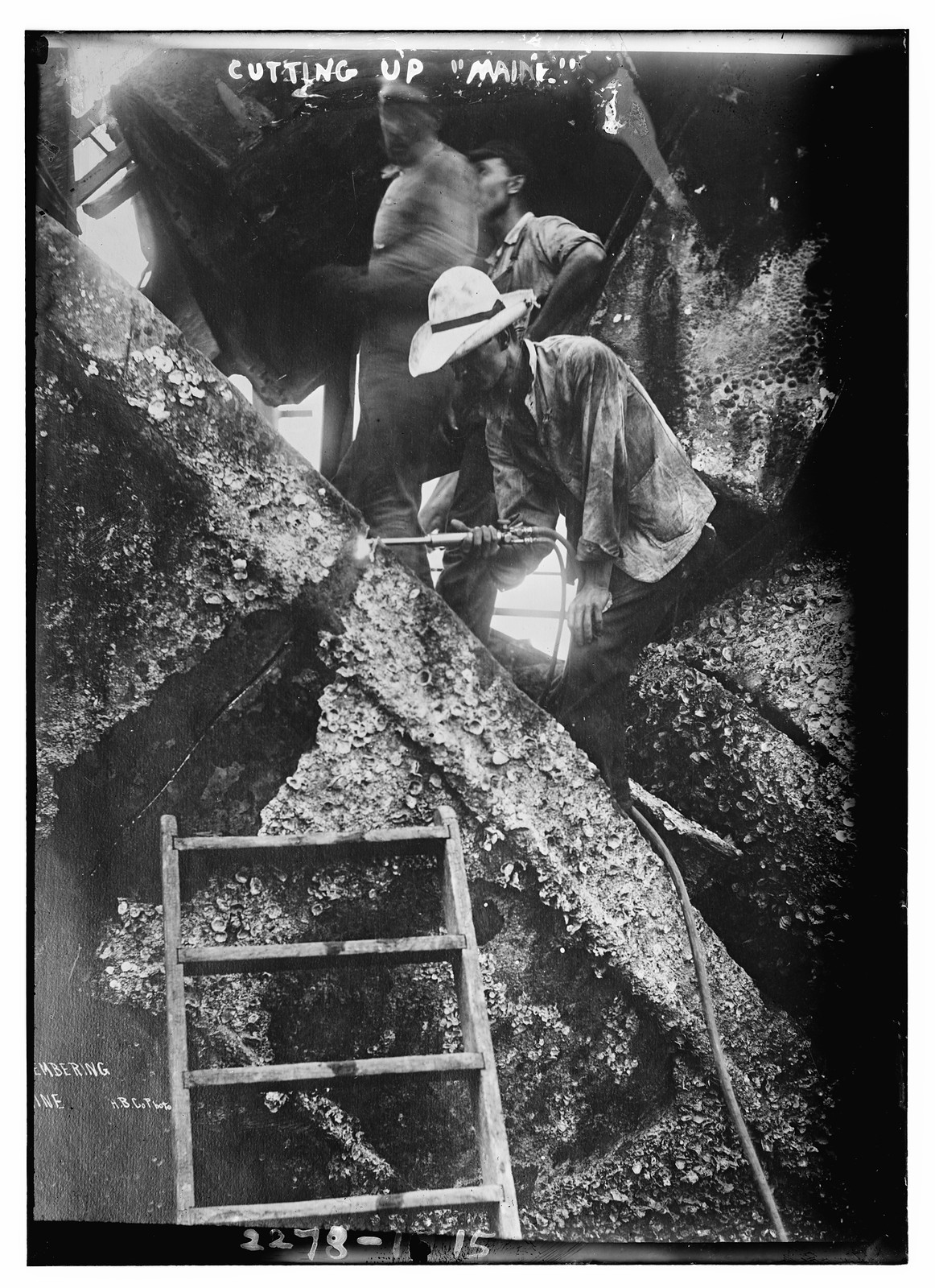 Cutting up MAINE, n/a — historic photograph