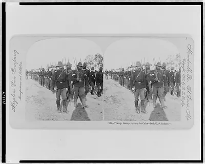Tramp, tramp, tramp for Cuba - 24th U.S. Infantry
