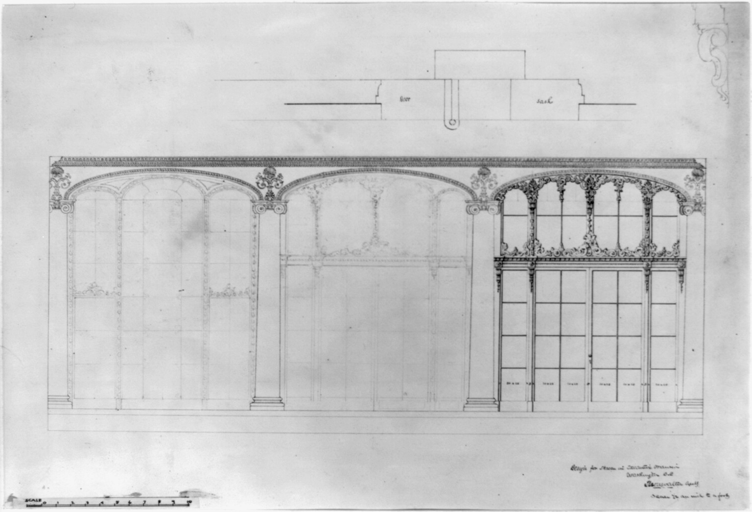 [The White House (Executive Mansion") D.C. Screen design door sash detail]", ADE - UNIT 2594, no. 9 (D size) [P&P]Check for an online group record (may link to related items) — historic drawing