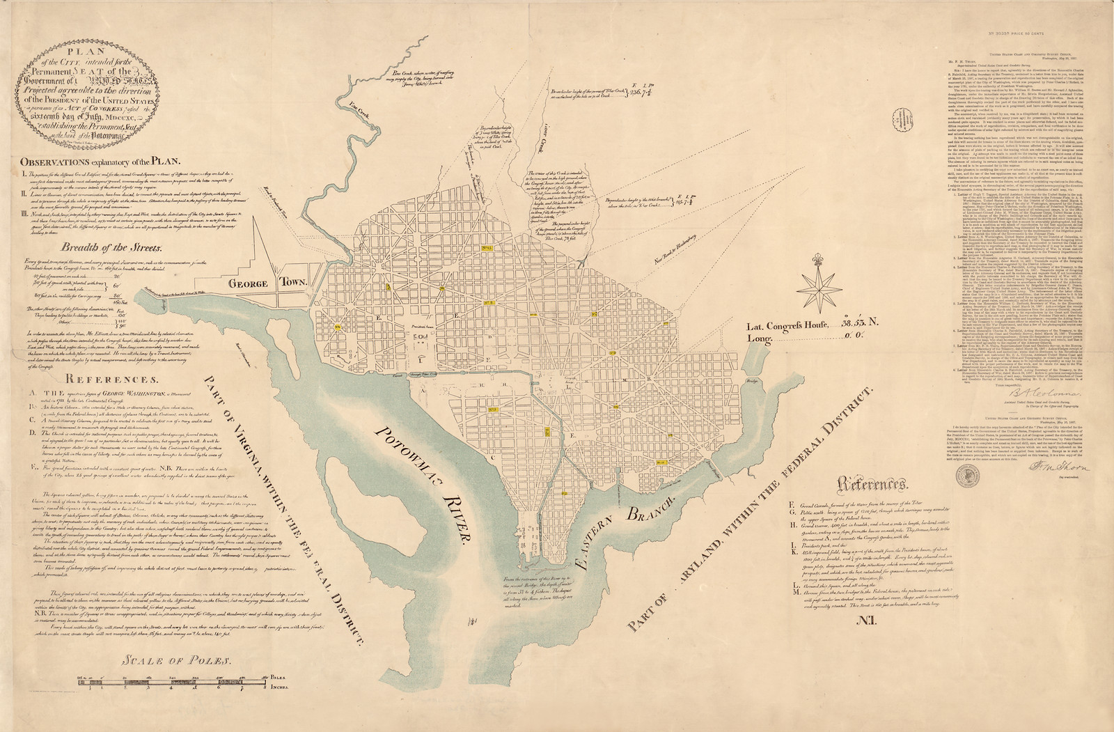L'Enfant 3, Washington DC — antique map