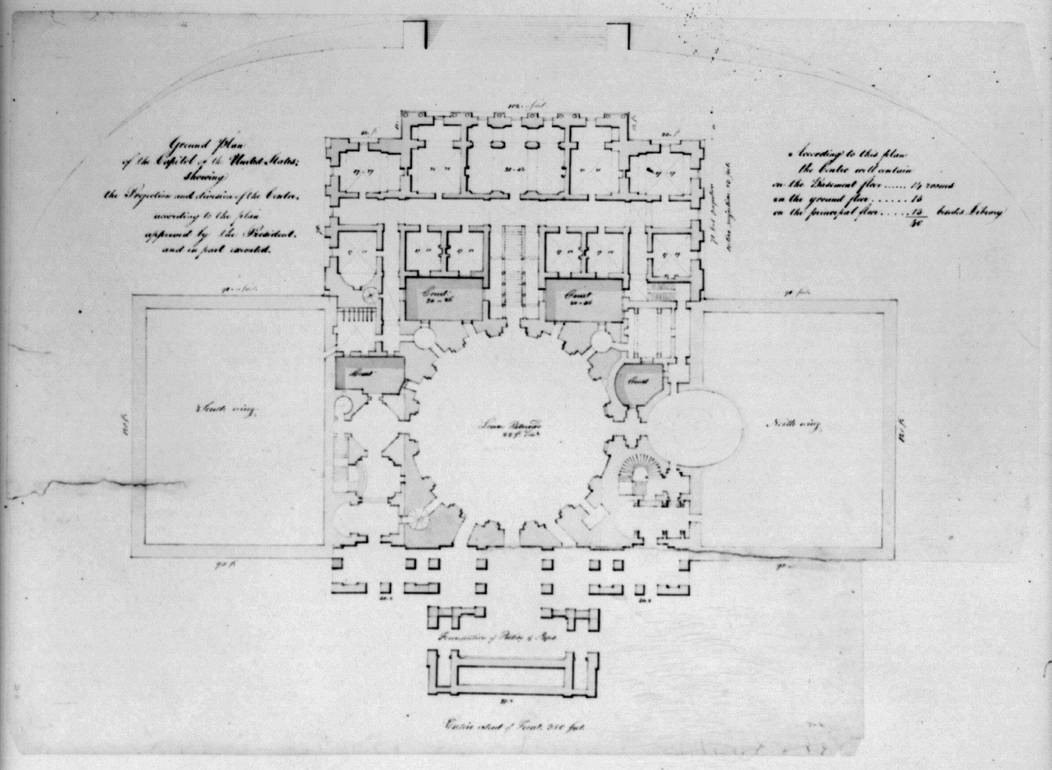 [United States Capitol, Washington, D.C. First floor plan], [between 1819 and 1828] — historic drawing