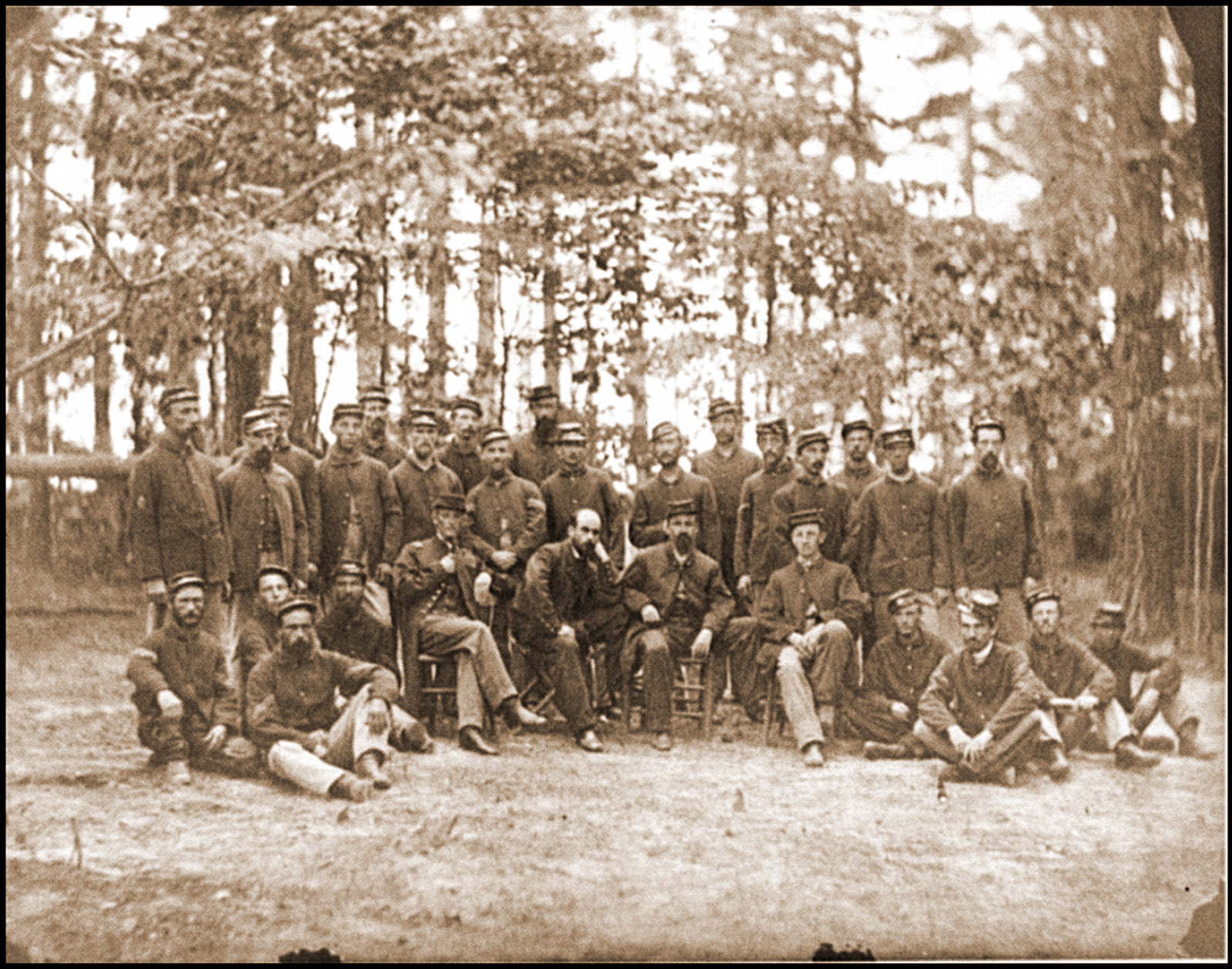 Petersburg Va. Commissioned and noncommissioned officers of Cos. C and D 1st Massac, 1864 — historic photograph
