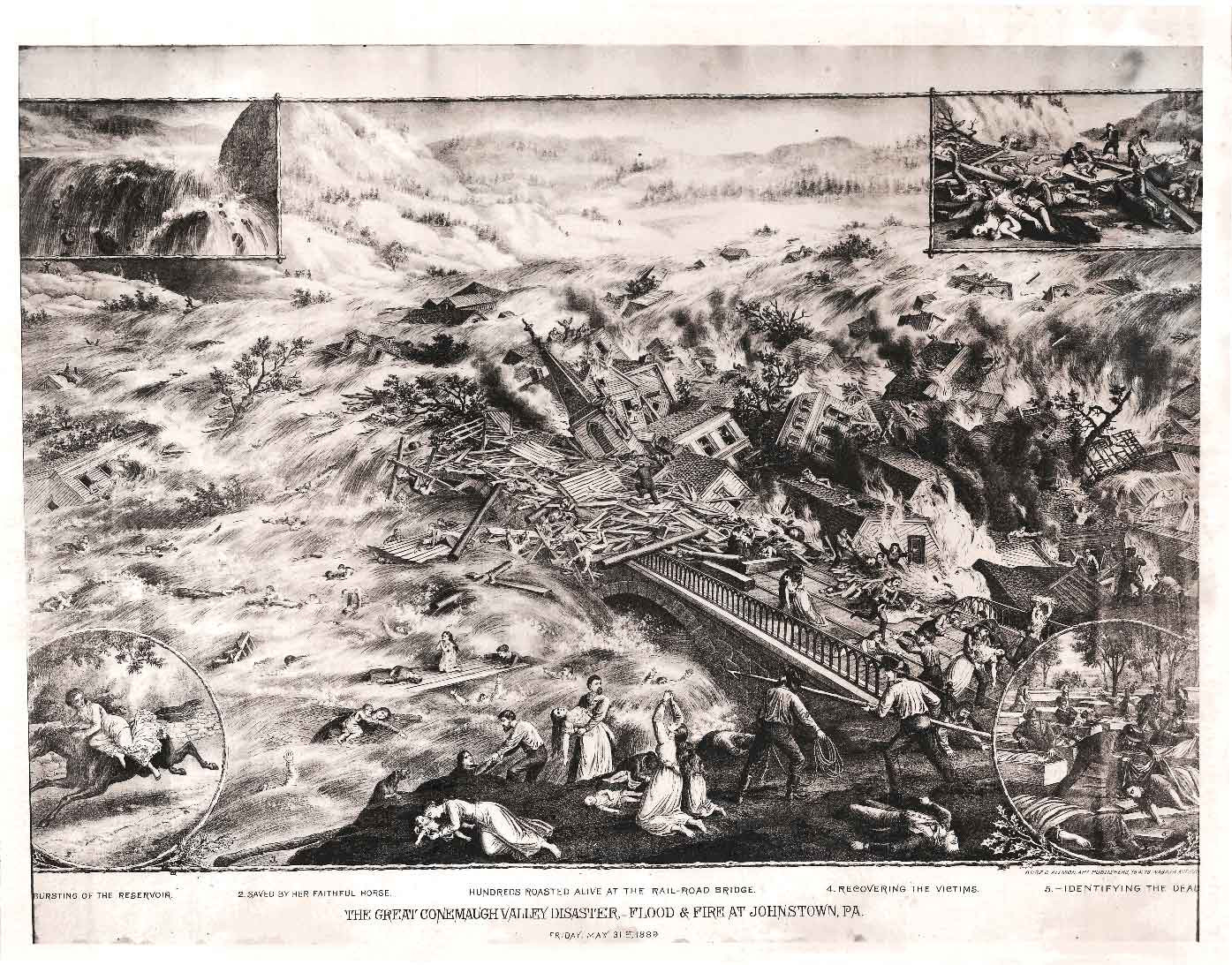 Conemaugh-Valley-Disaster-w, Pennsylvania — antique map