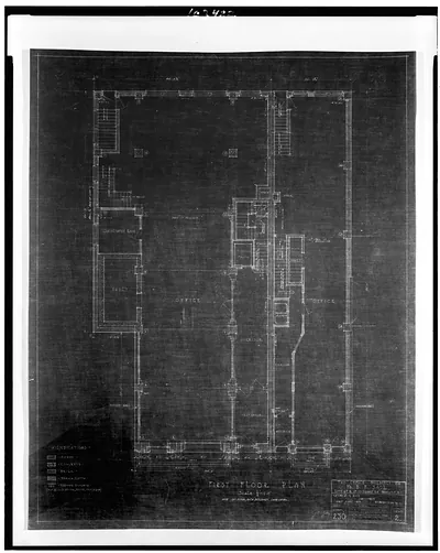 [Two office buildings for B.F. Saul (15th Street, N.W., Washington, D.C.) First floor. Plan] / George N. Ray, Architect.