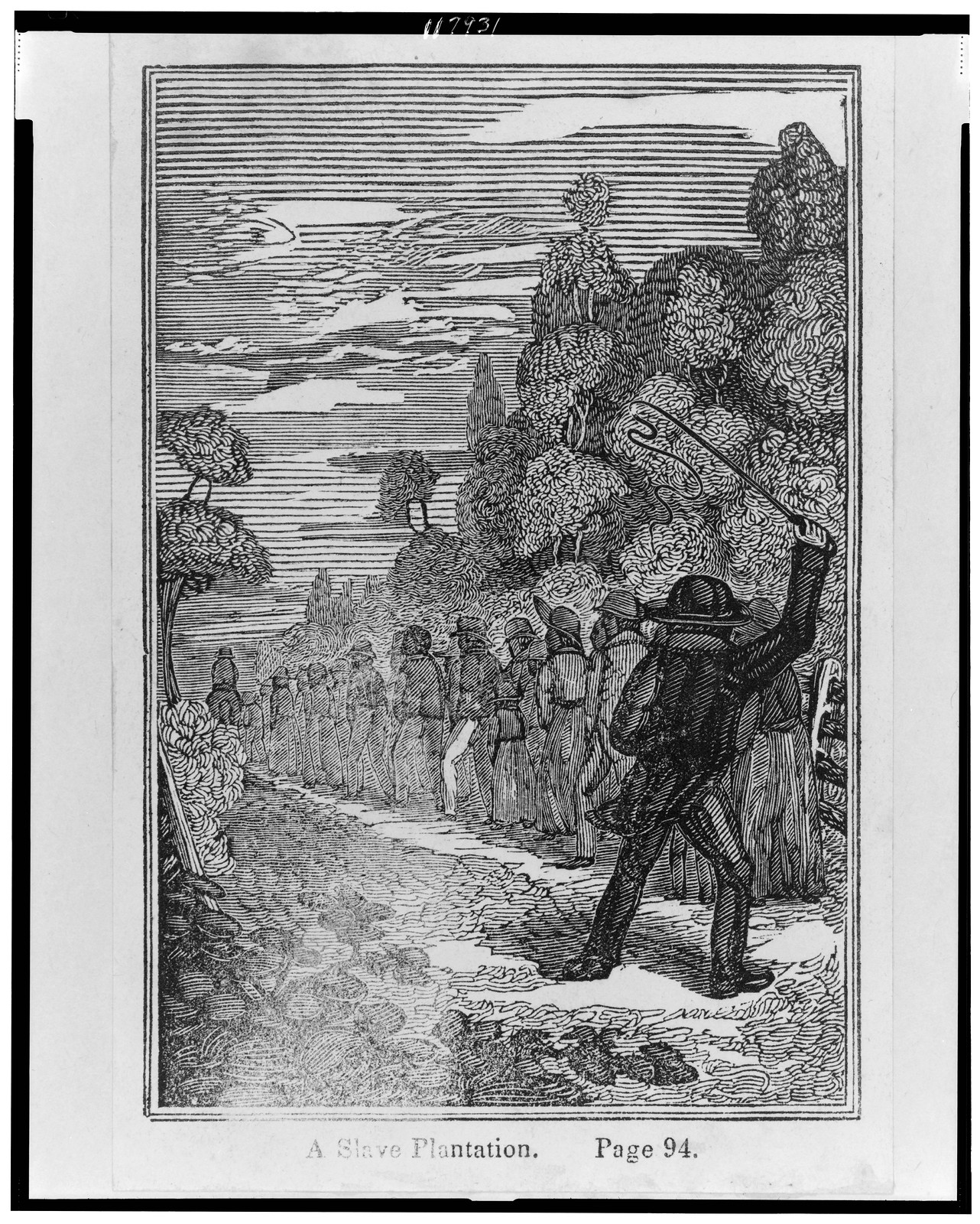 A slave plantation, 1834 — antique engraving