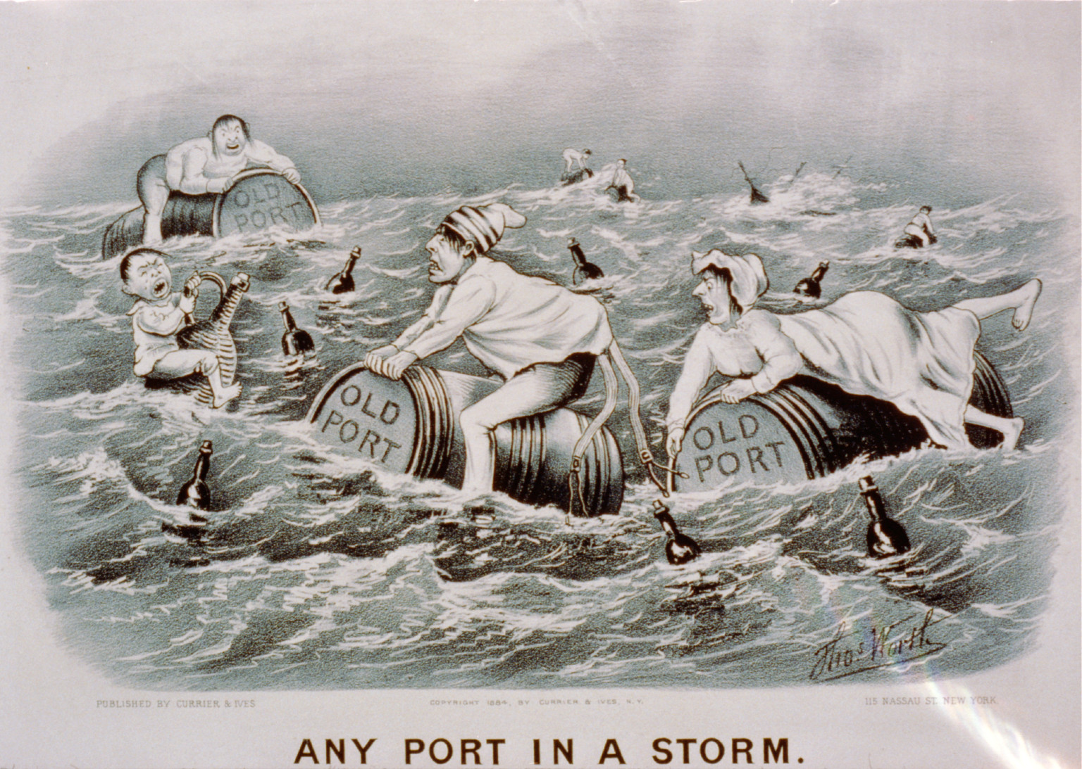 Any port in a storm, [New York] : Currier & Ives, 1884. — antique lithograph