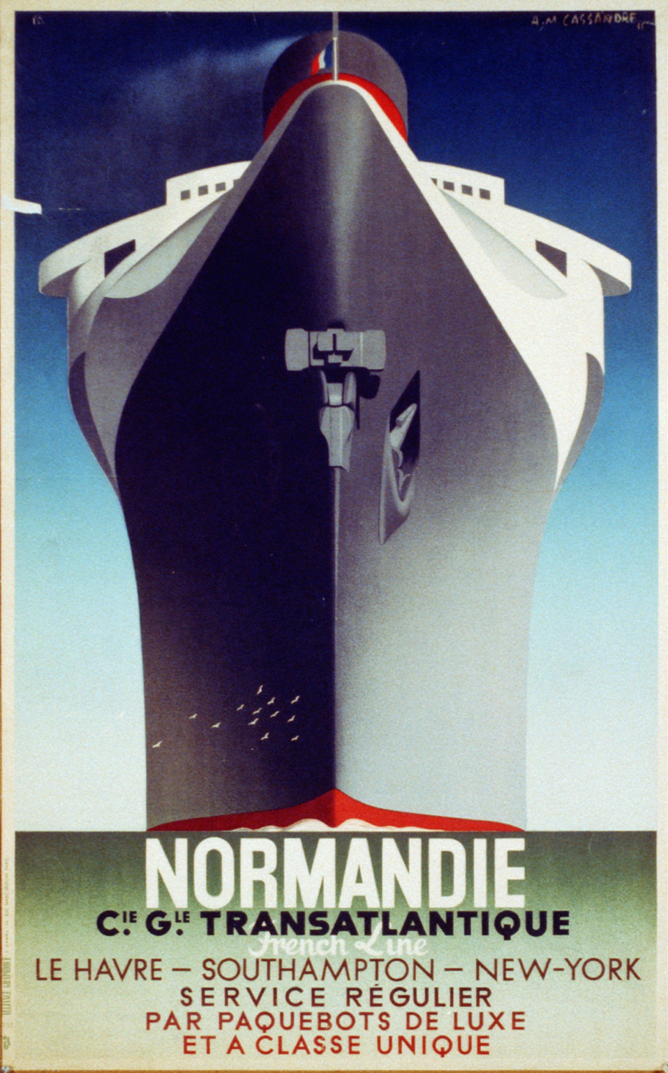 Normandie: Cie Gle. transatlantique, French Line, Paris : Alliance Graphique, 1935. — vintage poster