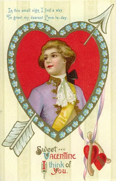Sweet Valentine, I Think of You, heart-framed card