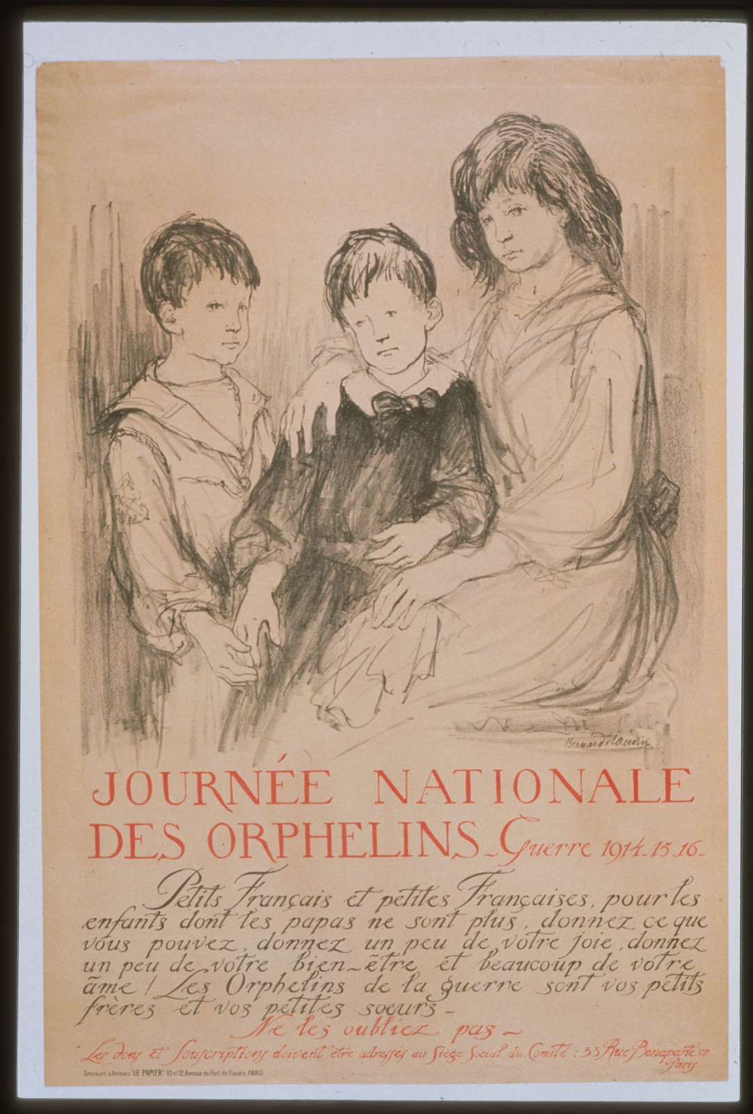 Journeacutee nationale des orphelins. Guerre 1914. 15. 16., 1916 — vintage poster