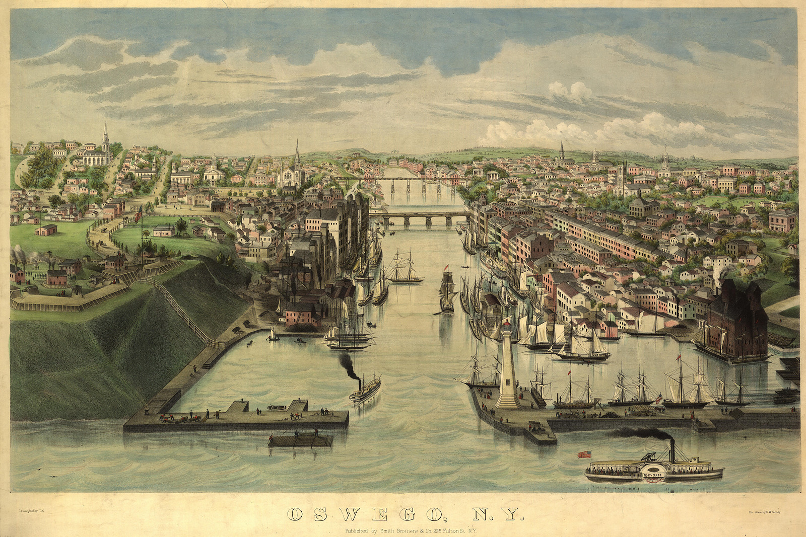 Oswego, New York, 1855, 1855 — antique map
