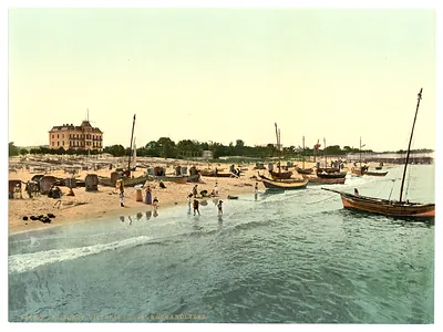 Hotel Victoria andd beach Misdroy Pommeraina Germany (i.e. Miedzyzdroje Poland)