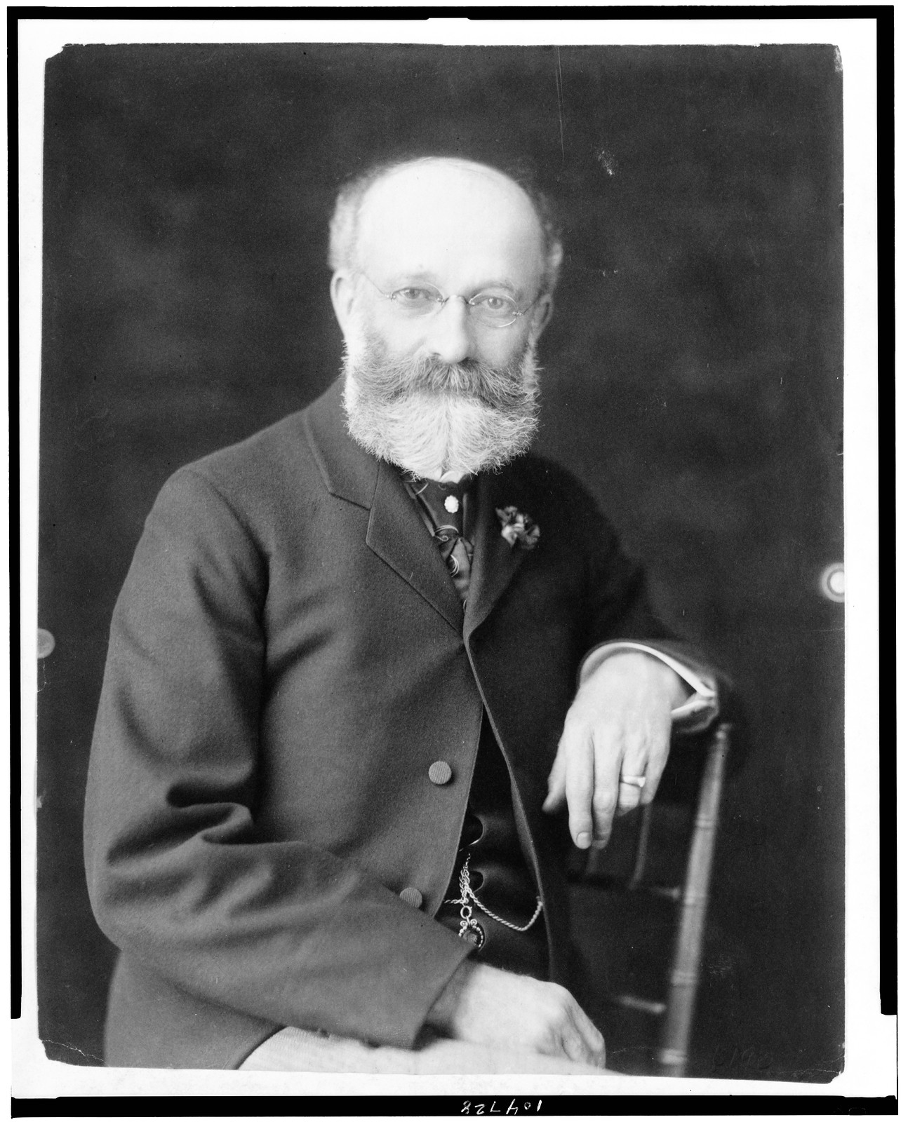 [Col. William H. Crook, a White House employee, half-length portrait, seated, facing front], [between 1890 and 1910] — historic photograph