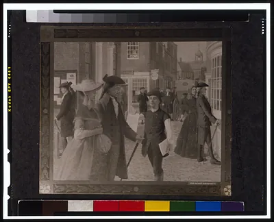 Franklin selling his ballads in the streets of Boston / Charles E. Mills 1908.