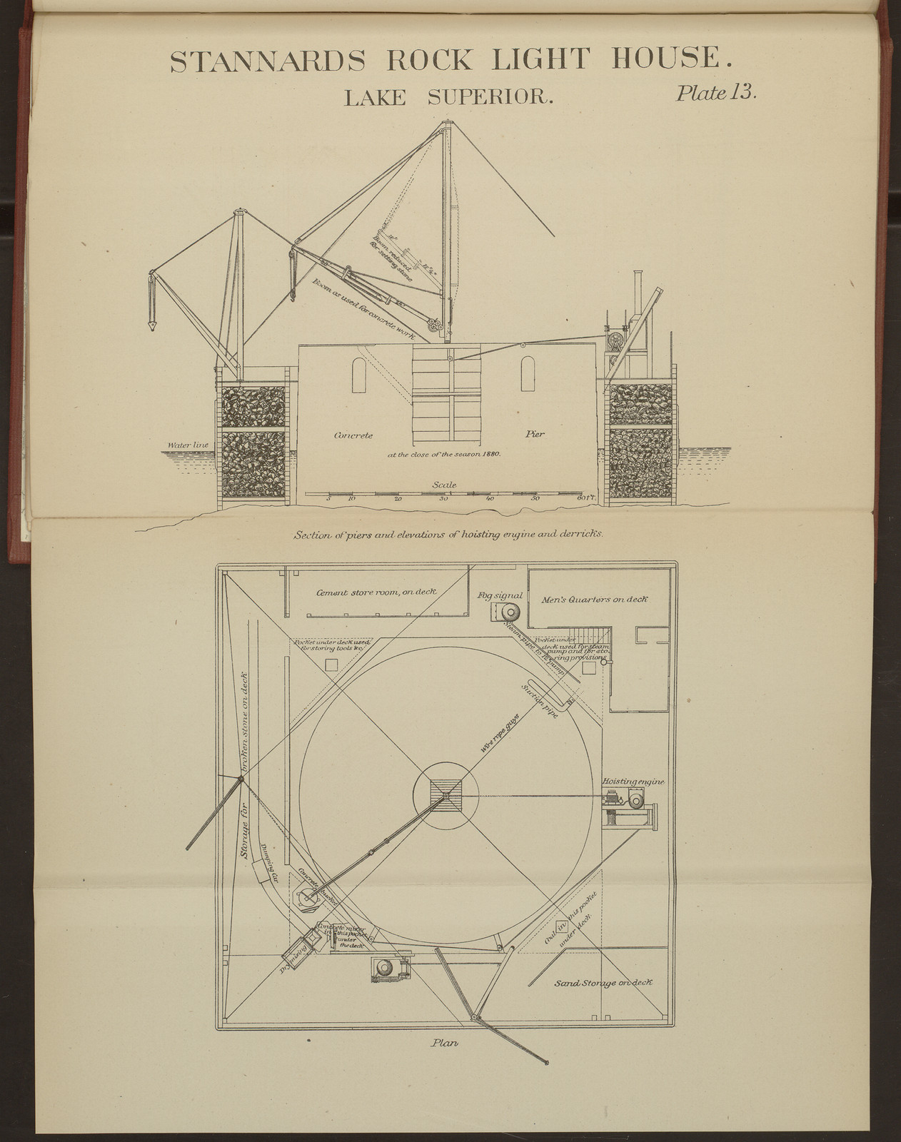 Stannards Rock Light House, Lake Superior, Plate 13 — historic image