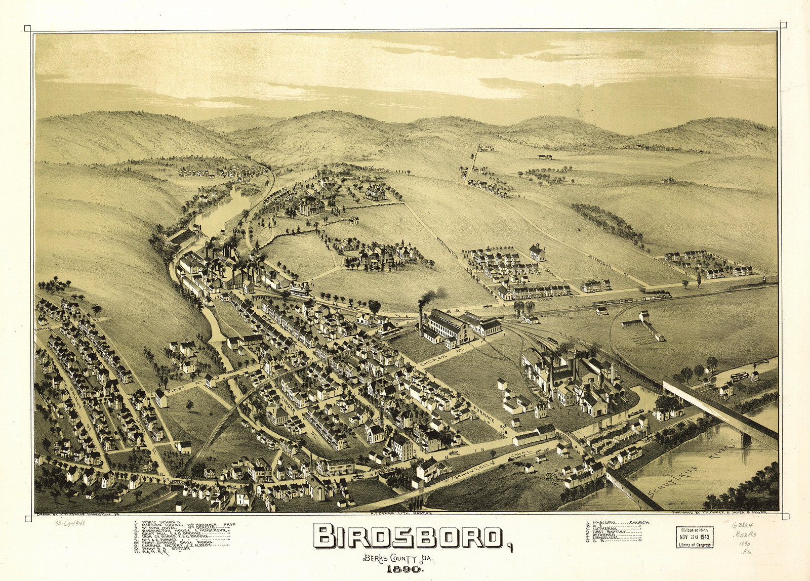 Birdsboro, Pennsylvania, 1890, 1890 — antique map