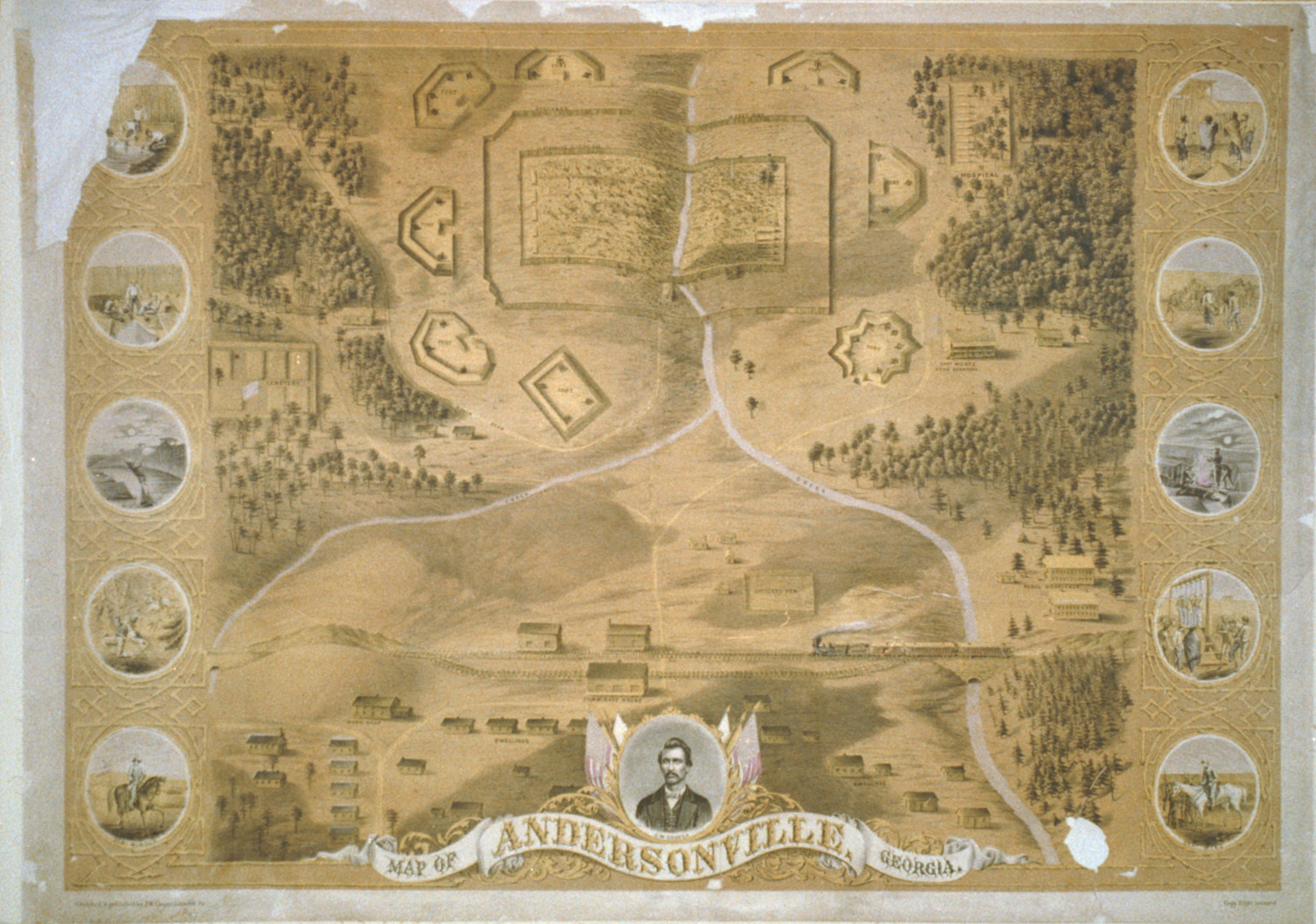 Map of Andersonville, Georgia, [no date recorded on shelflist card] — antique map