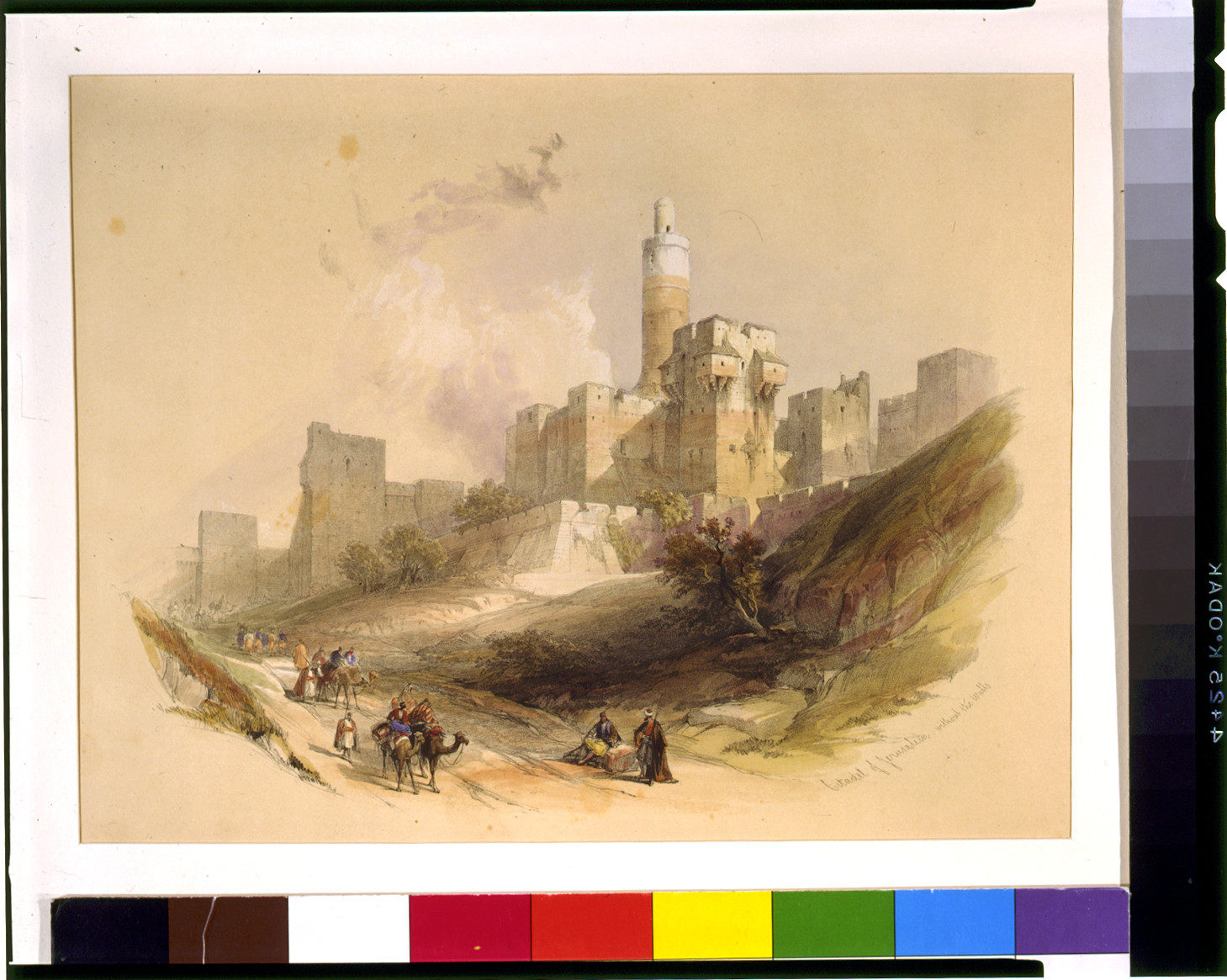 Citadel of Jerusalem without the walls, [published 1842] — antique lithograph
