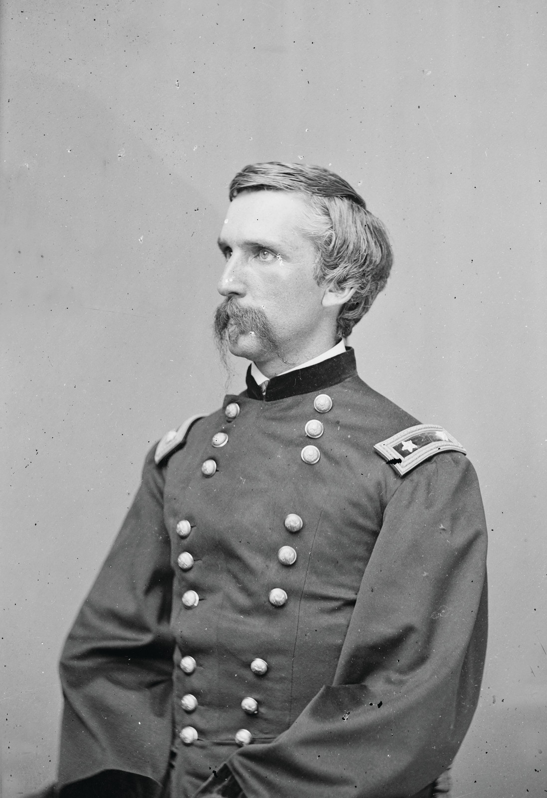 Civil War Union officer portrait in uniform, three-quarter view — historic image