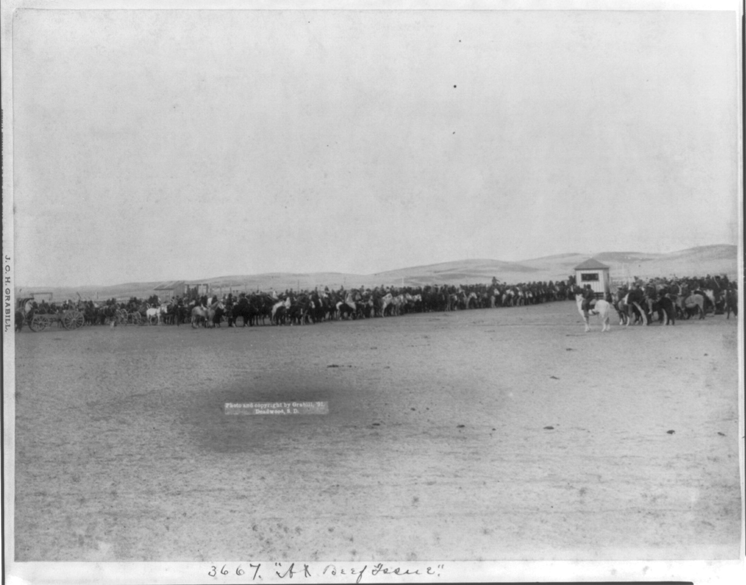 At beef issue, 1891 — historic photograph