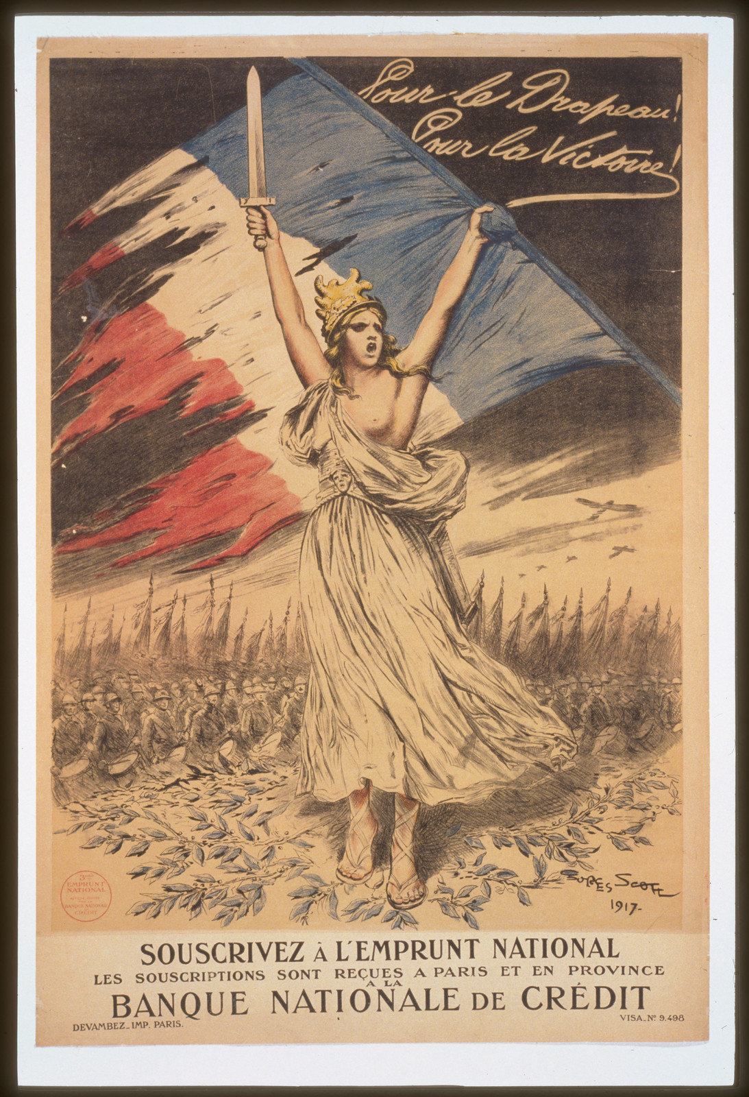 Pour le drapeau Pour la, 1917 — historic image