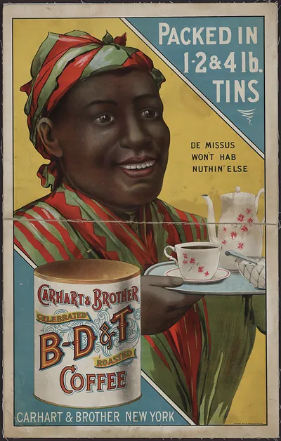 Packed in 1-2 & 4 lb. Tins, Carhart & Brother B-D&T Coffee poster