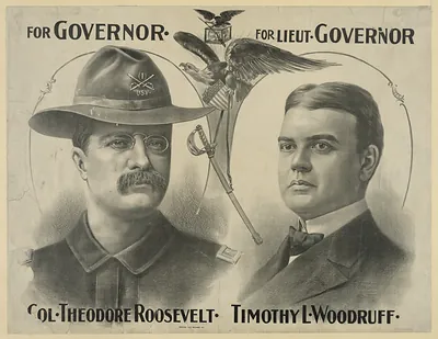 Campaign poster for Roosevelt and Woodruff, Governor and Lieutenant Governor