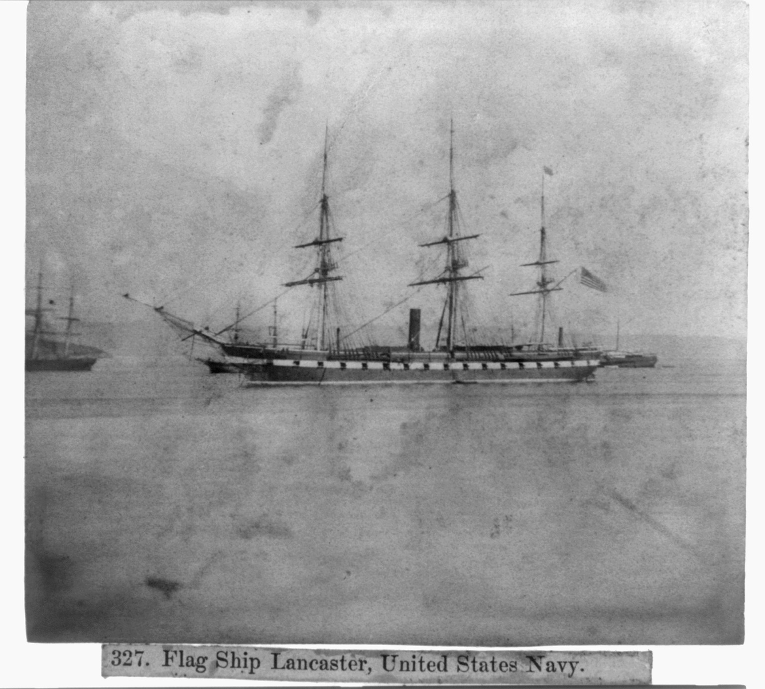 Flag ship, LANCASTER, U.S. Navy, [published 1866] — historic photograph