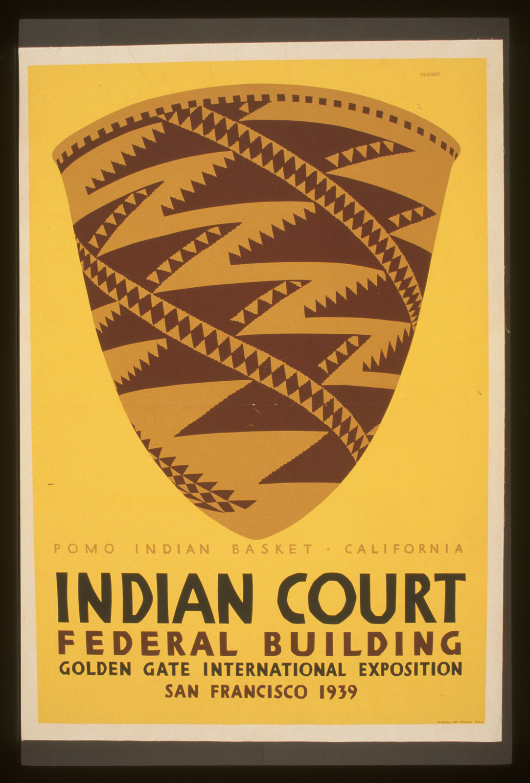 Indian court Federal Building Golden Gate International Exposition San Francisco 1939, 1939 — vintage poster