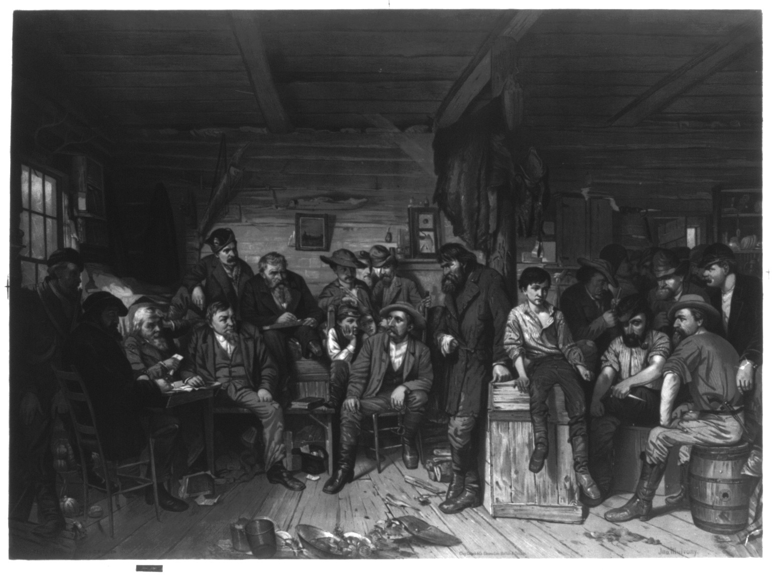 [The trial of a horse thief] / Jno. Mulvany ; Clay, Cosack & Company lith., Buffalo and Chicago., c1877. — antique lithograph