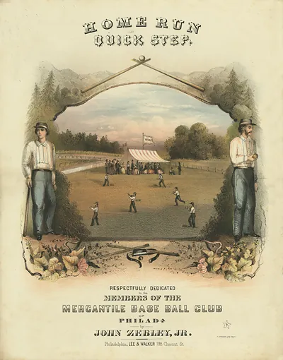 Home run quick step - respectfully dedicated to the members of the Mercantile Baseball Club of Philadelphia by John Zebley, Jr. / T. Sinclair's Lith., Phila.