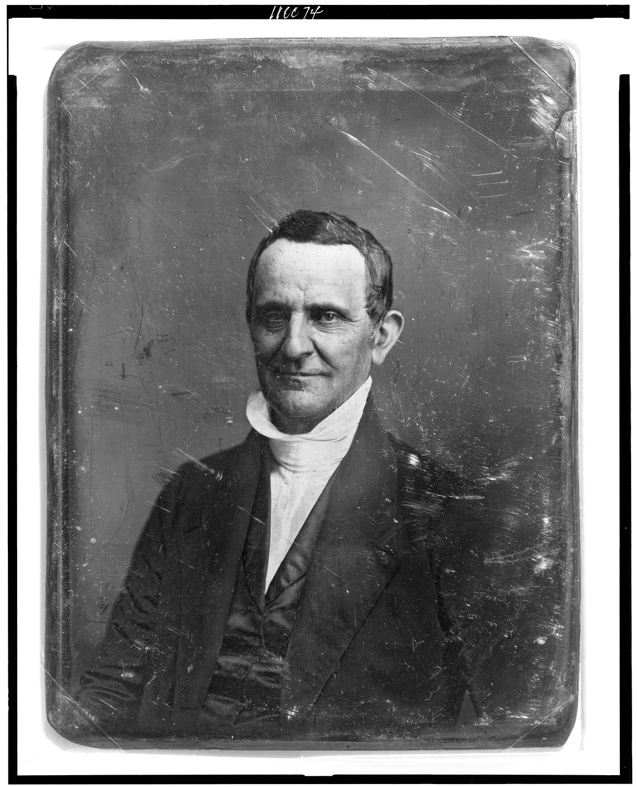 Portrait of an unidentified man, daguerreotype copy, 1850 — historic photograph