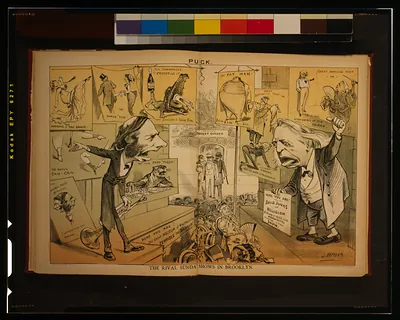 The rival Sunday shows in Brooklyn / J. Keppler ; Mayer, Merkel & Ottmann, lithographers, N.Y.