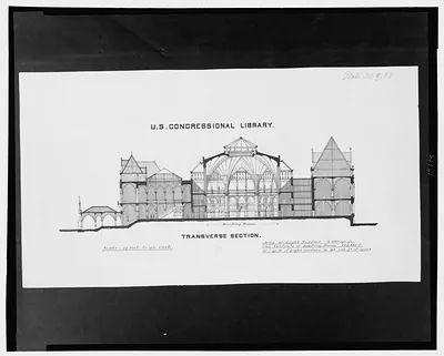 [Library of Congress (National Library") Washington D.C. Transverse section]"