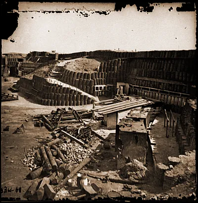 Charleston S.C. Interior of Fort Sumter with gabion reinforcements
