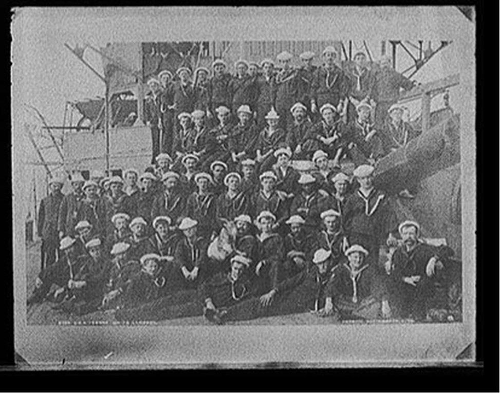 U.S.S. Terror, ship's company, [between 1896 and 1901] — historic photograph