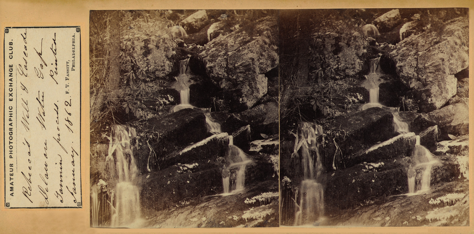 Rebecca's Well & Cascade, Delaware Water Gap, January 1862 — historic image