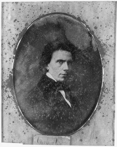 [F.B. Carpenter, head-and-shoulders portrait, three-quarters to the right]