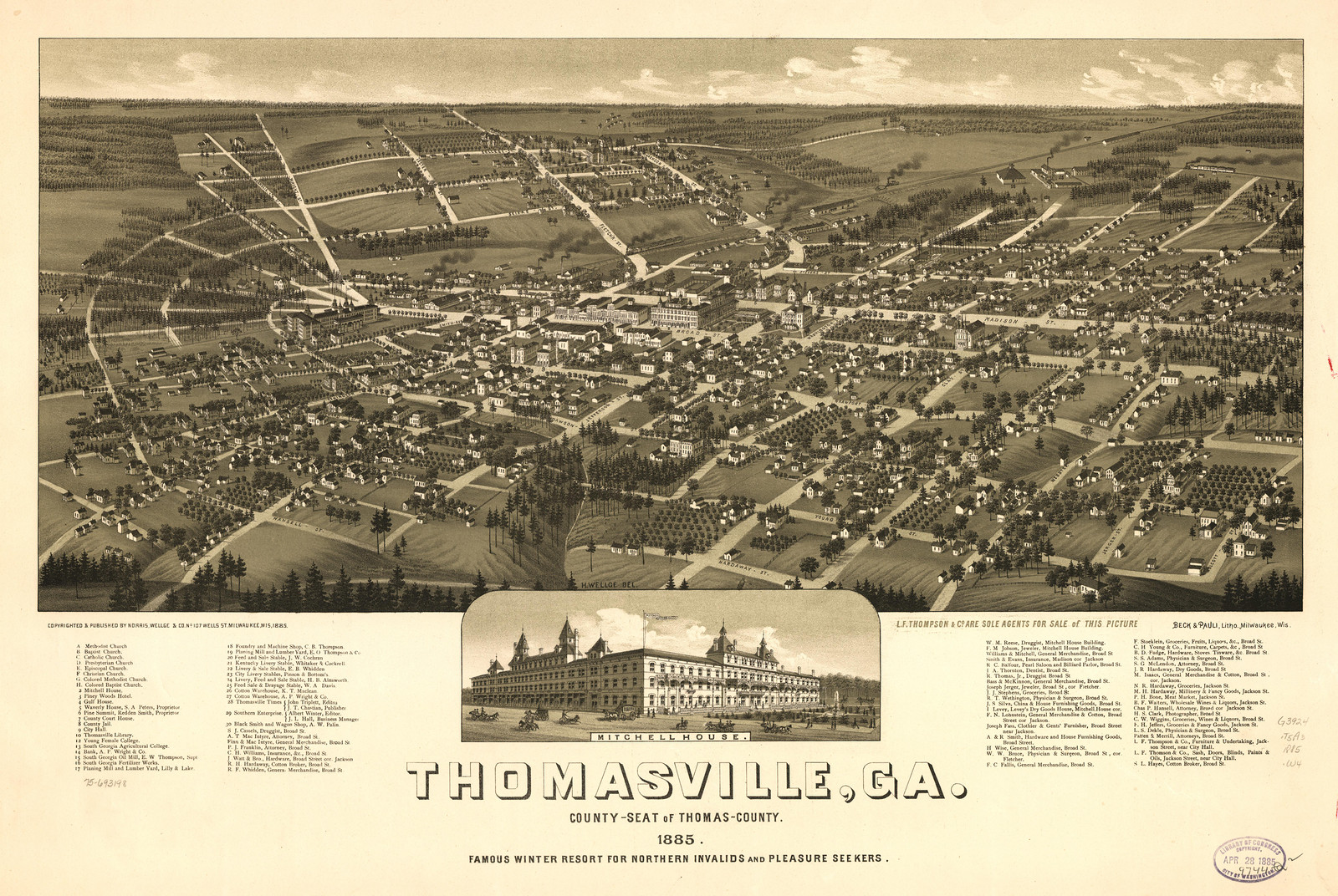 Thomasville, Georgia, 1885, 1885 — antique map