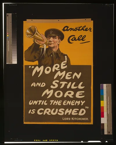 Another call More men and still more until the enemy is crushed" Lord Kitchener / Elk ; Printed by Hill