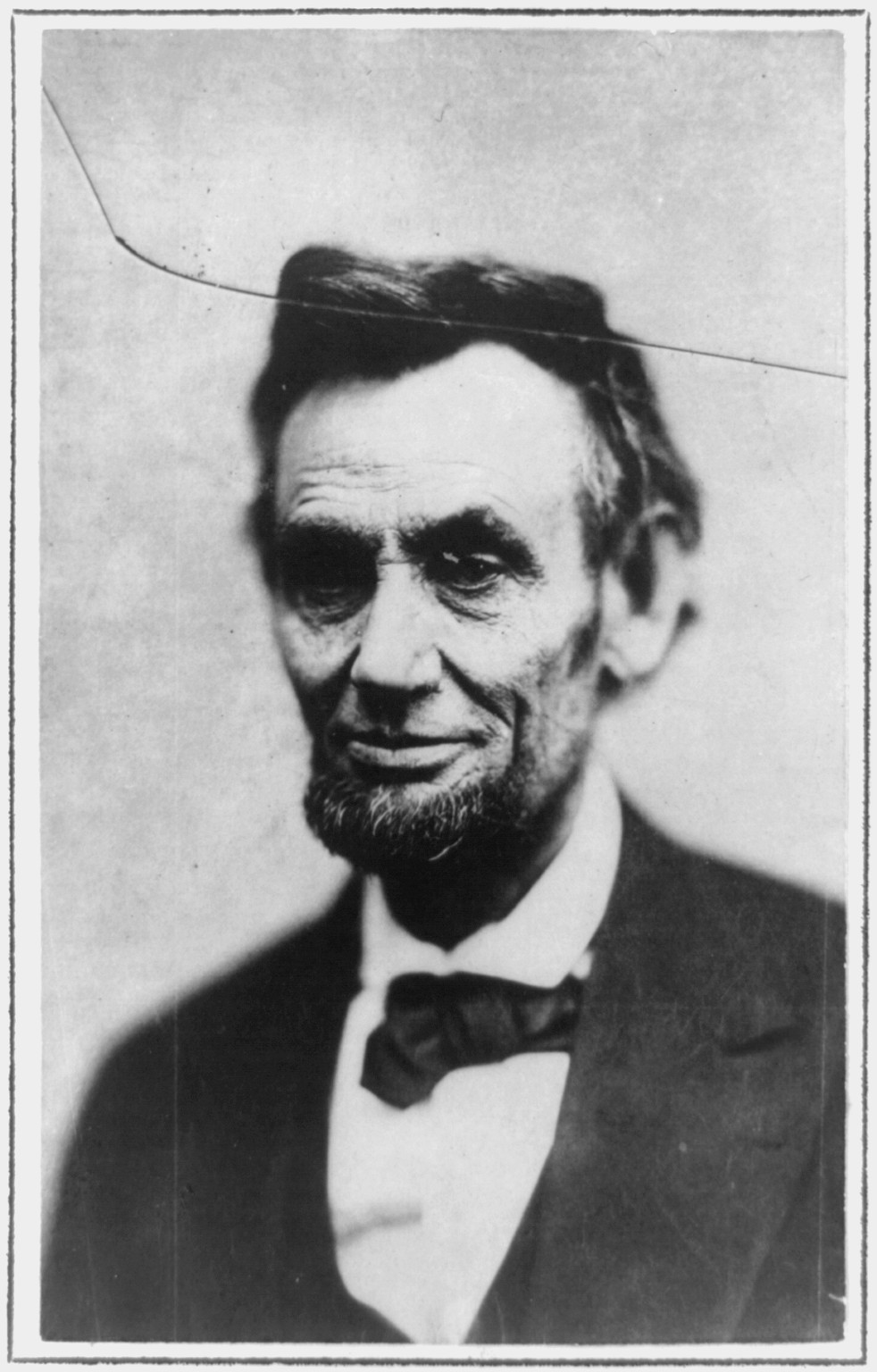 [Abraham Lincoln, head-and-shoulders portrait, traditionally called last photograph of Lincoln from life"]", [between 1885 and 1911, from photo taken on Feb. 5, 1865 ] — historic photograph